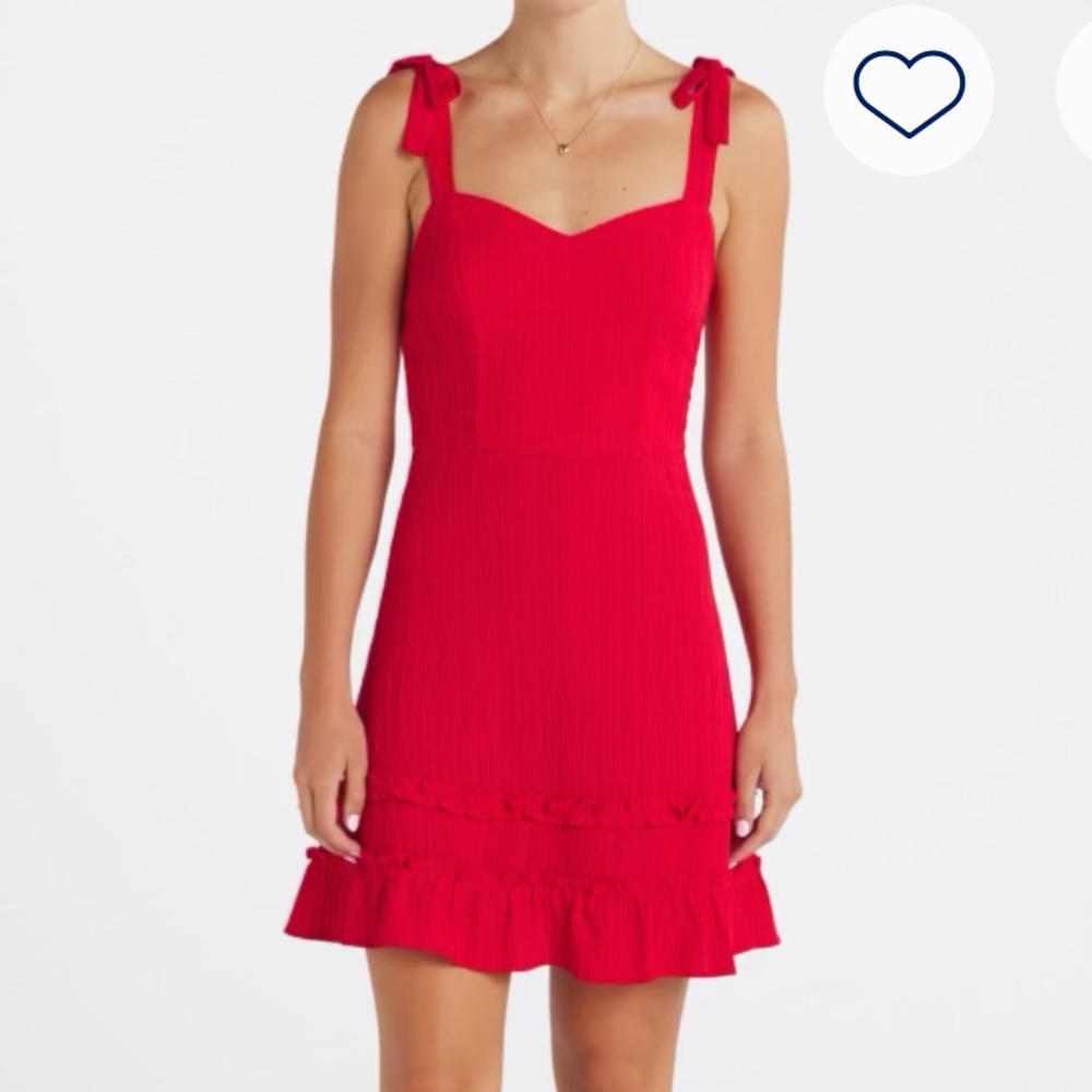 Red Sweetheart Neckline Mini Sundress